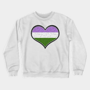 Elegant Genderqueer Pride Decorative Heart in Pride Flag Colors Crewneck Sweatshirt